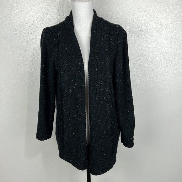 NY Collection Sweater Women Extra Large Petite Black Rainbow Speckled Cardigan - Picture 14 of 14